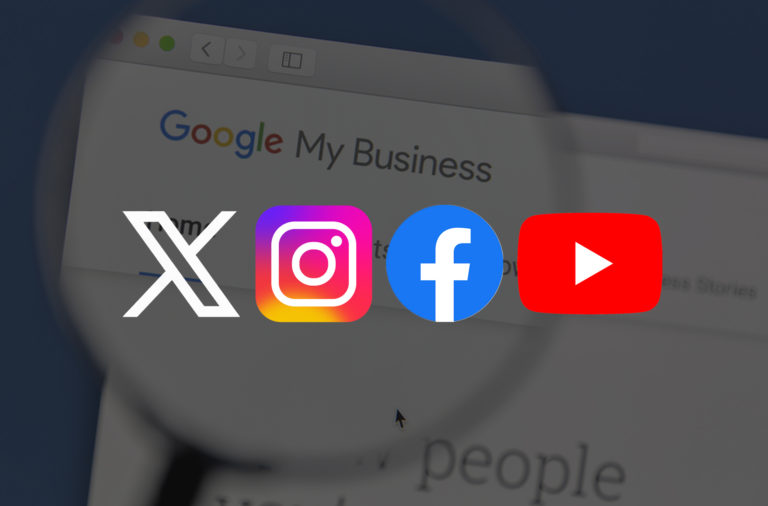 google business profile social media links facebook instagram tiktok linkedin pinterest X twitter