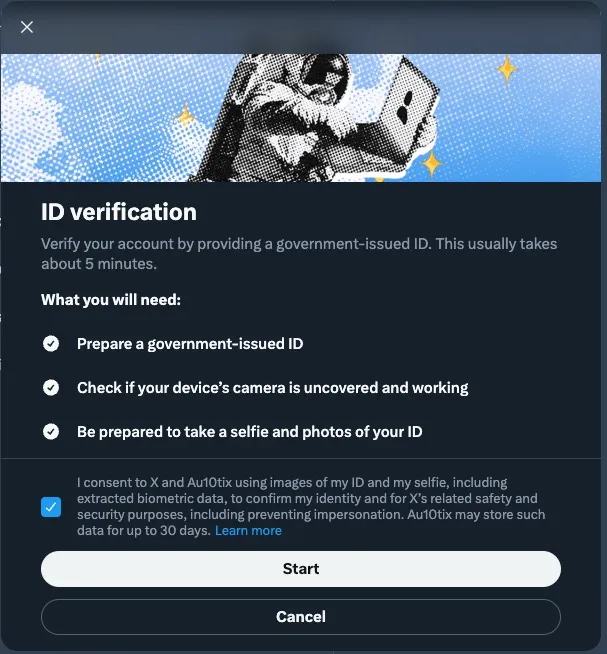 X government ID verification