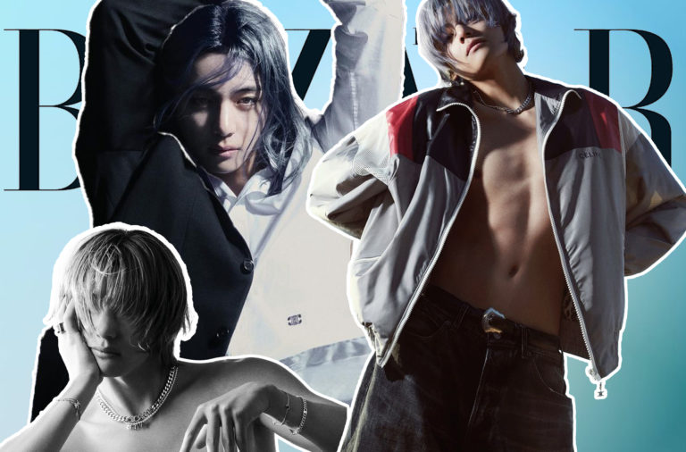 BTS' V Kim Taehyung harper's bazaar korea magazine covers shoot shirtless ARMY k-pop k-army
