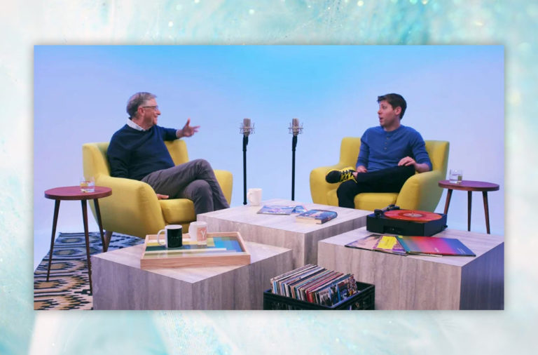 Sam Altman Bill Gates Unconfuse Me podcast technology OpenAI ChatGPT Slack Outlook most used apps