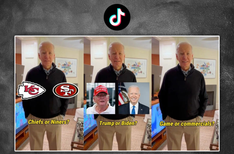 Joe Biden presidential re-election campaign TikTok young generation voters Super Bowl Donald Trump Democratic Republican party